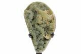 Sparkling Green Druzy Quartz Formation on Metal Stand #357201-1